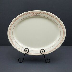 Corning Comcor Tableware Cumulus Platter Beige Oval Serving Plate Peach Mauve